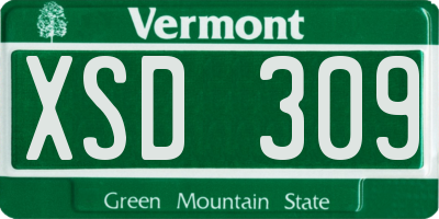 VT license plate XSD309