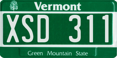 VT license plate XSD311