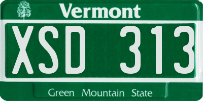 VT license plate XSD313