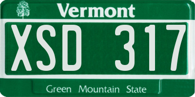 VT license plate XSD317