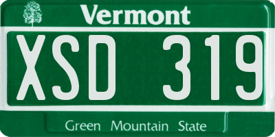 VT license plate XSD319