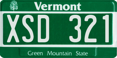 VT license plate XSD321
