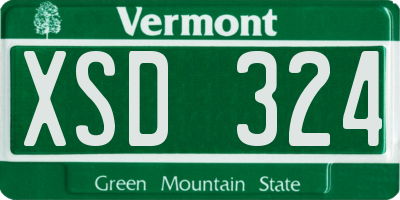 VT license plate XSD324