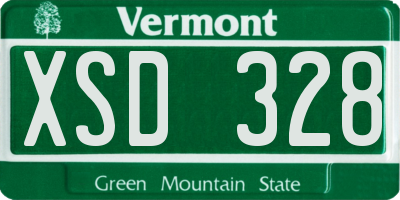 VT license plate XSD328