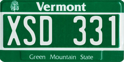 VT license plate XSD331