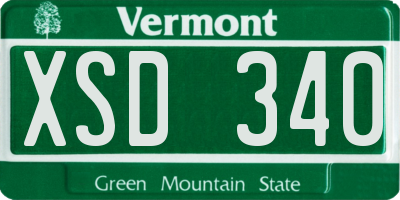 VT license plate XSD340