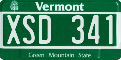 VT license plate XSD341