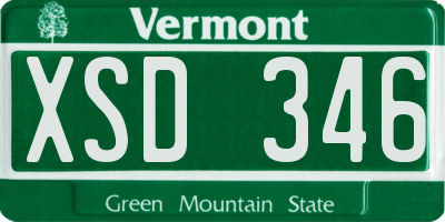 VT license plate XSD346