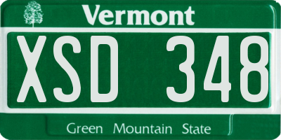 VT license plate XSD348