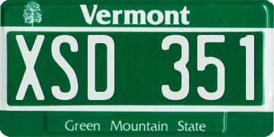 VT license plate XSD351