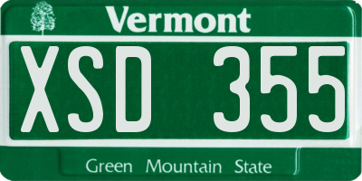 VT license plate XSD355
