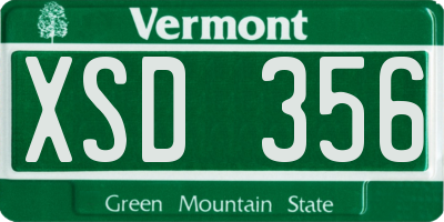 VT license plate XSD356