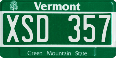 VT license plate XSD357