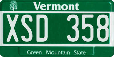 VT license plate XSD358