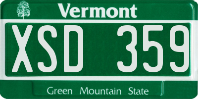 VT license plate XSD359