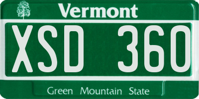 VT license plate XSD360