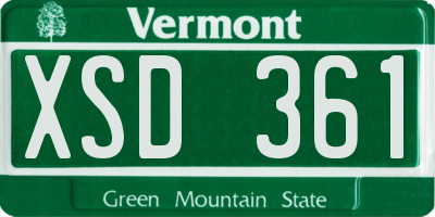 VT license plate XSD361