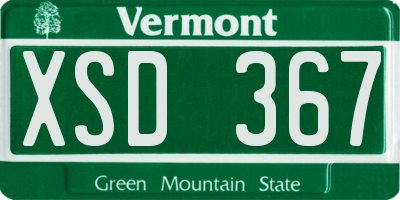 VT license plate XSD367
