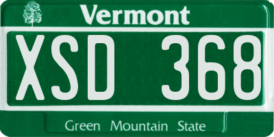 VT license plate XSD368