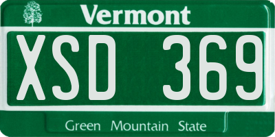 VT license plate XSD369