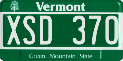 VT license plate XSD370
