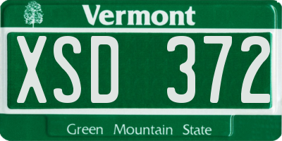 VT license plate XSD372