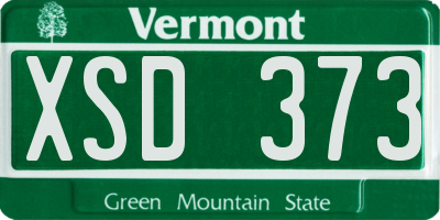 VT license plate XSD373
