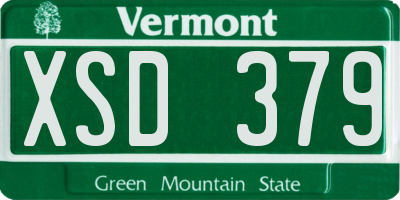VT license plate XSD379