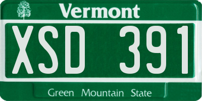 VT license plate XSD391