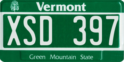 VT license plate XSD397