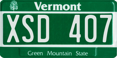 VT license plate XSD407