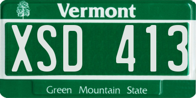 VT license plate XSD413