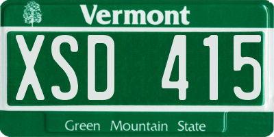 VT license plate XSD415