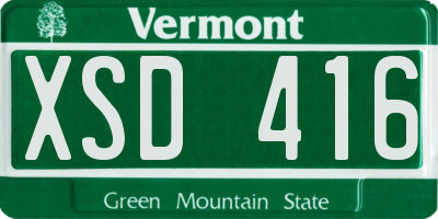 VT license plate XSD416