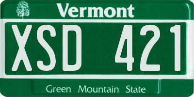 VT license plate XSD421