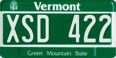 VT license plate XSD422