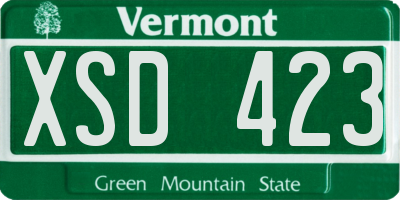 VT license plate XSD423