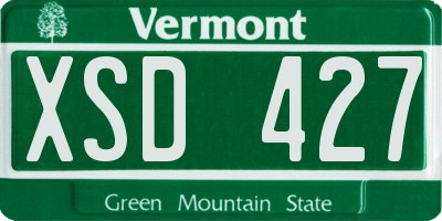 VT license plate XSD427