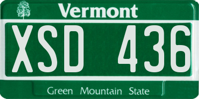 VT license plate XSD436