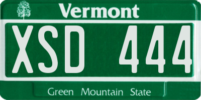 VT license plate XSD444