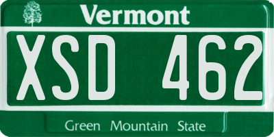 VT license plate XSD462