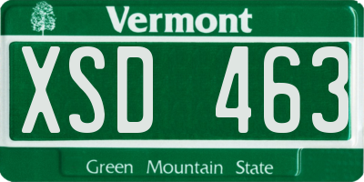 VT license plate XSD463