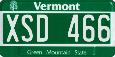 VT license plate XSD466
