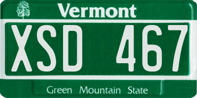 VT license plate XSD467