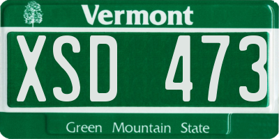 VT license plate XSD473