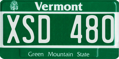 VT license plate XSD480
