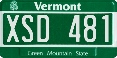 VT license plate XSD481