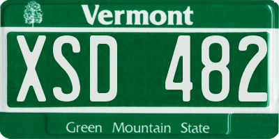 VT license plate XSD482