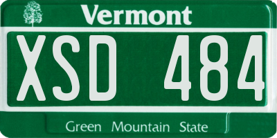 VT license plate XSD484