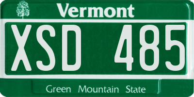 VT license plate XSD485